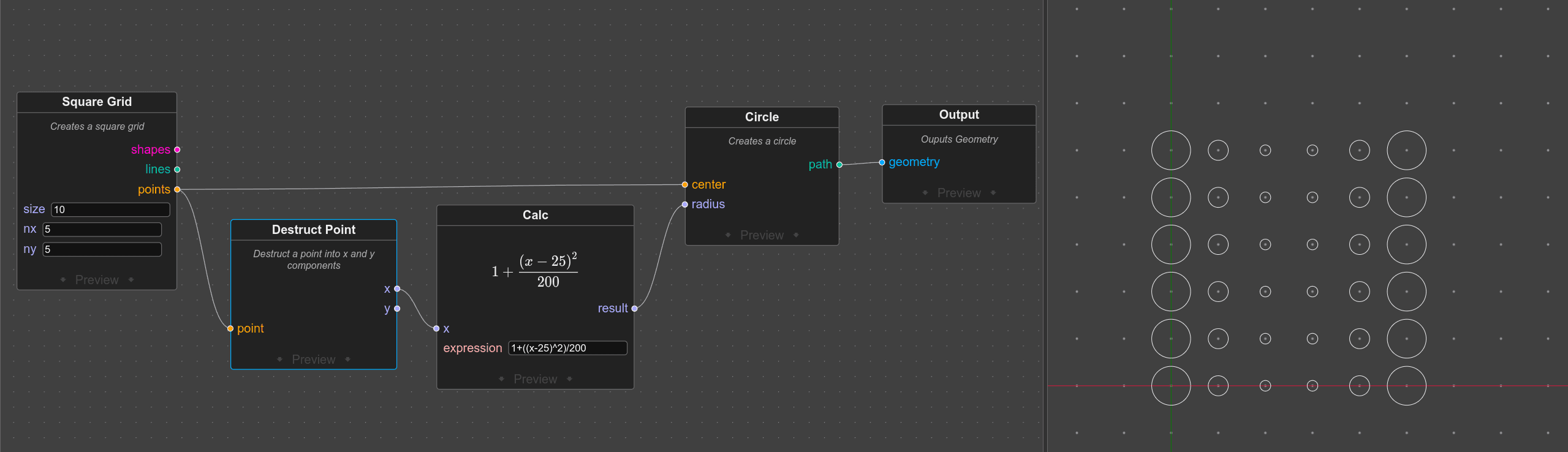 Star pattern in a hexgrid